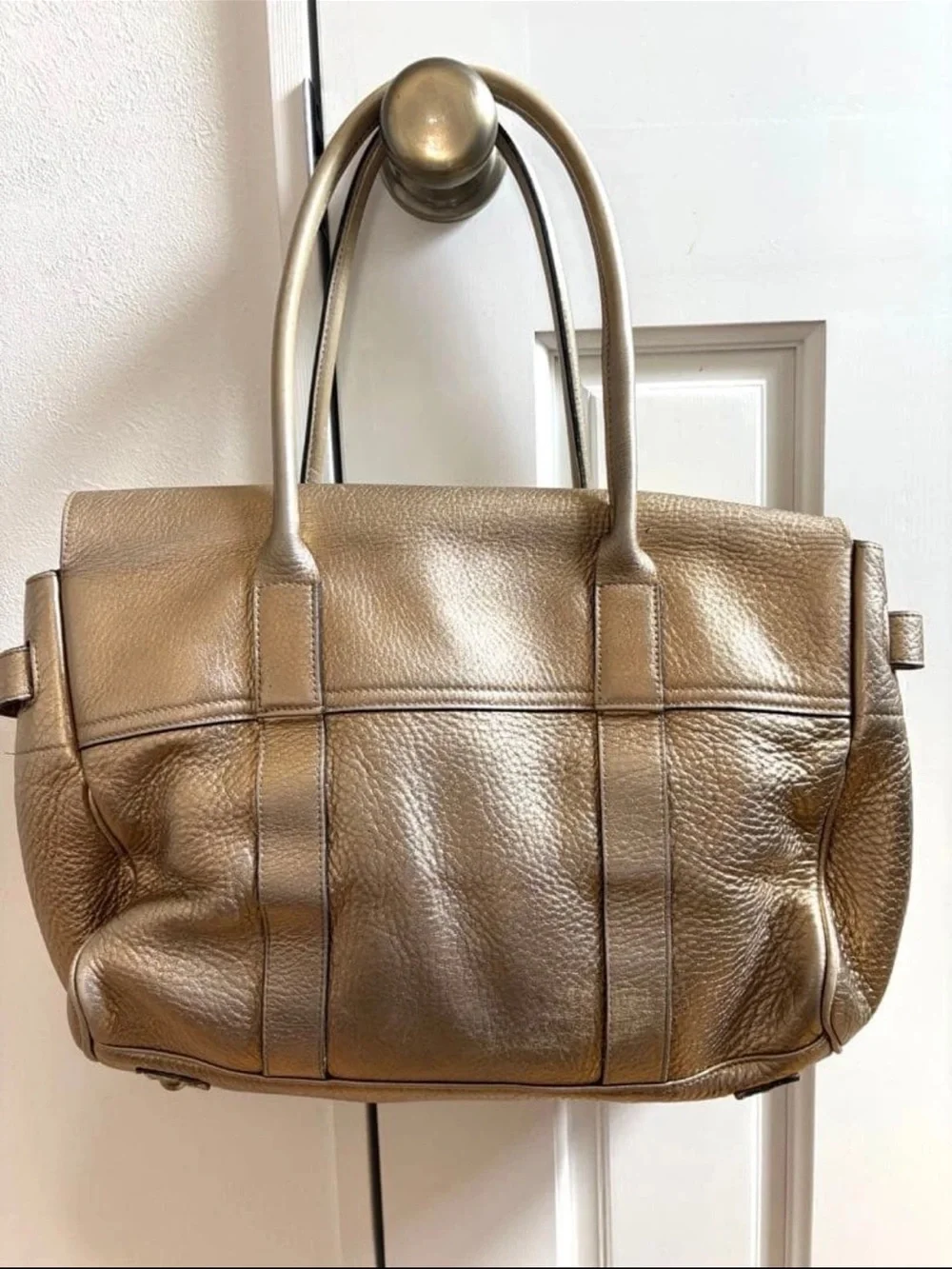 Mulberry Metallic Gold Pebbled Leather Shoulder Bag